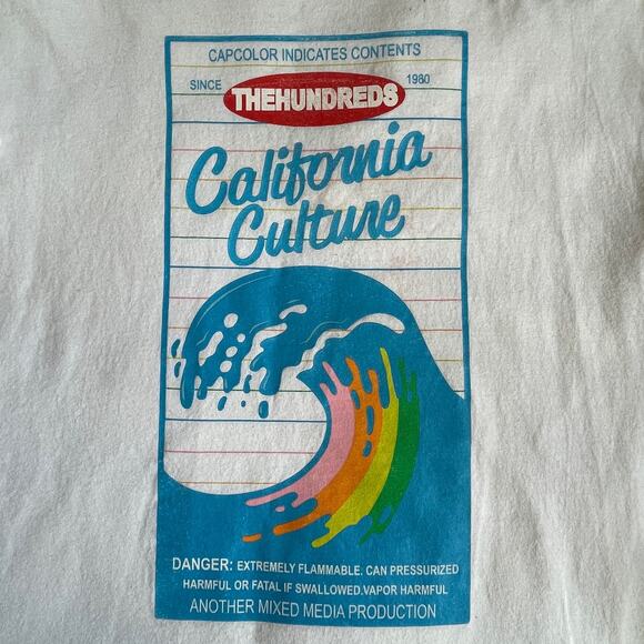 The Hundreds California Culture Spray Paint Label Graphic Tee Shirt Size Med - Picture 2 of 7